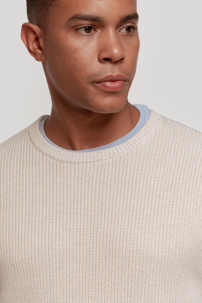 BEIGE KNITTED JERSEY