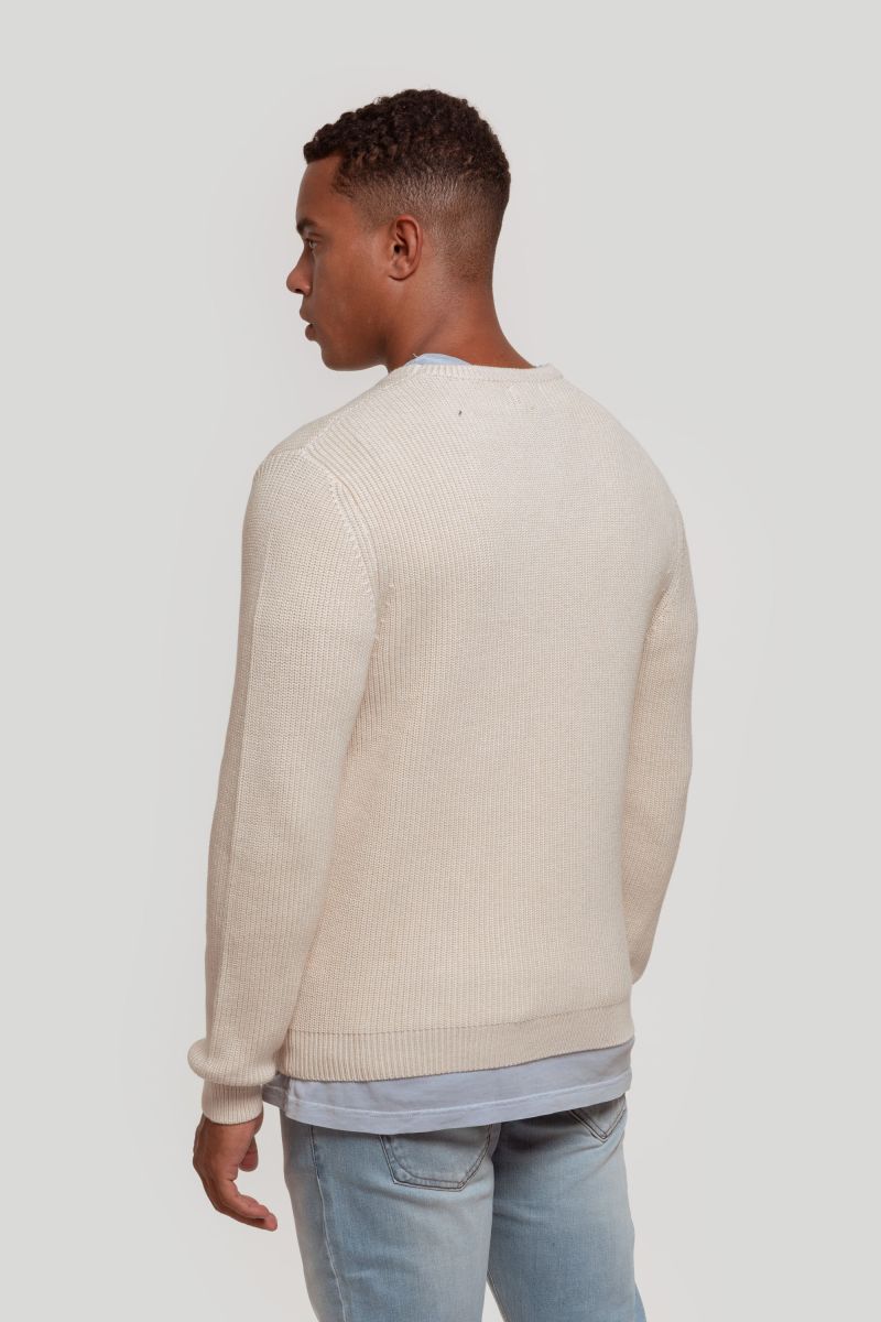 BEIGE KNITTED JERSEY