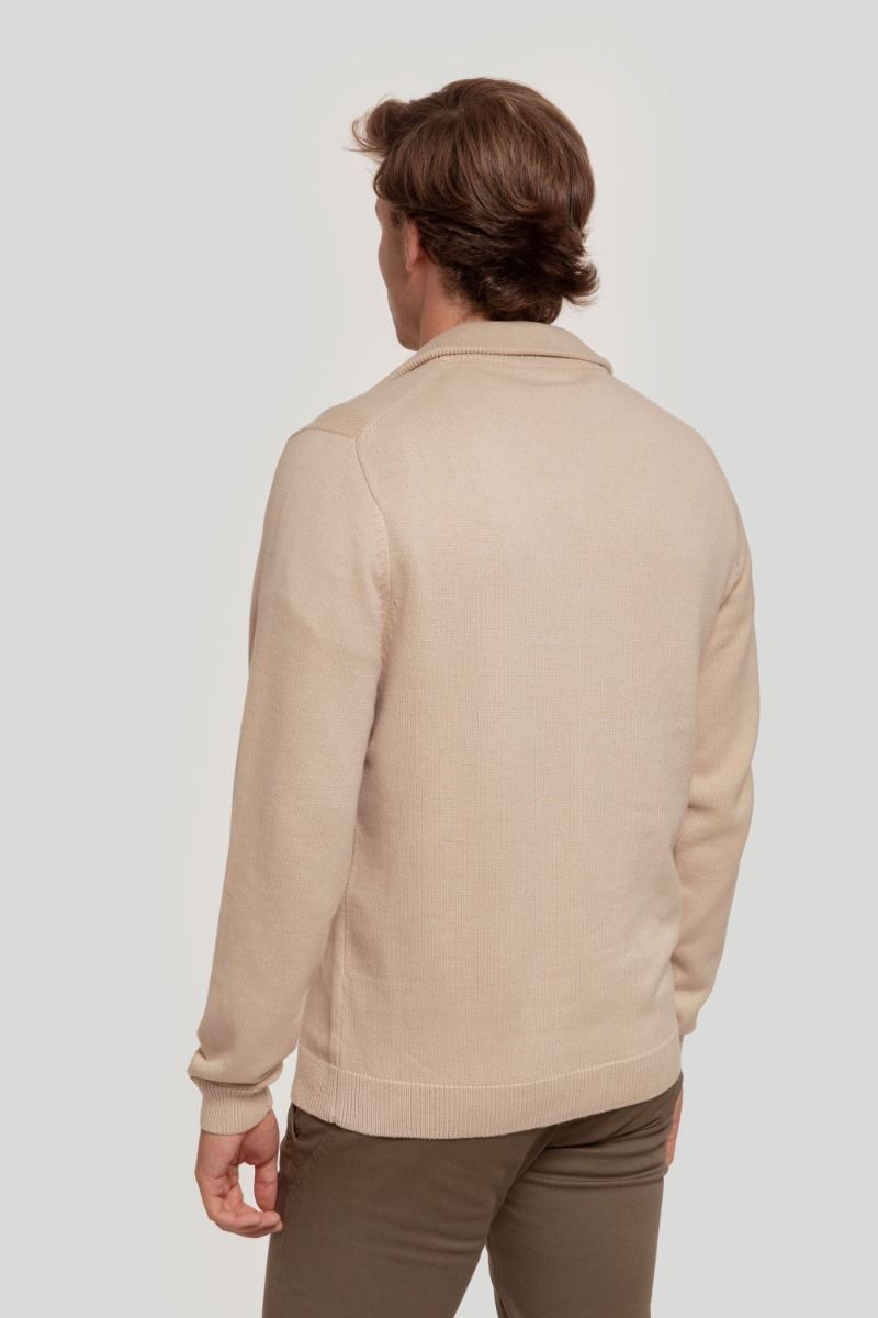 BEIGE HALF ZIP JERSEY