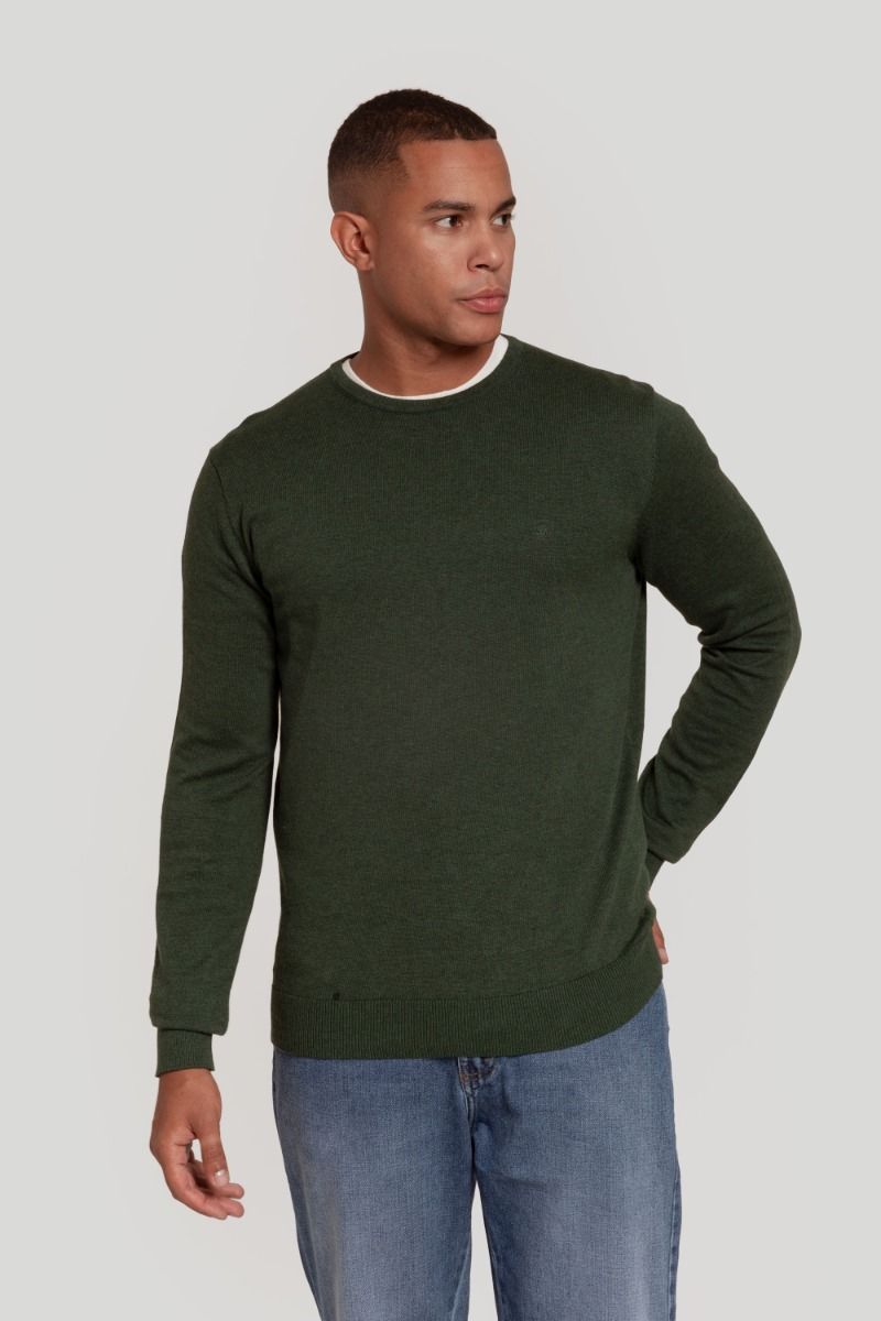 GREEN ROUND NECK SWEATER