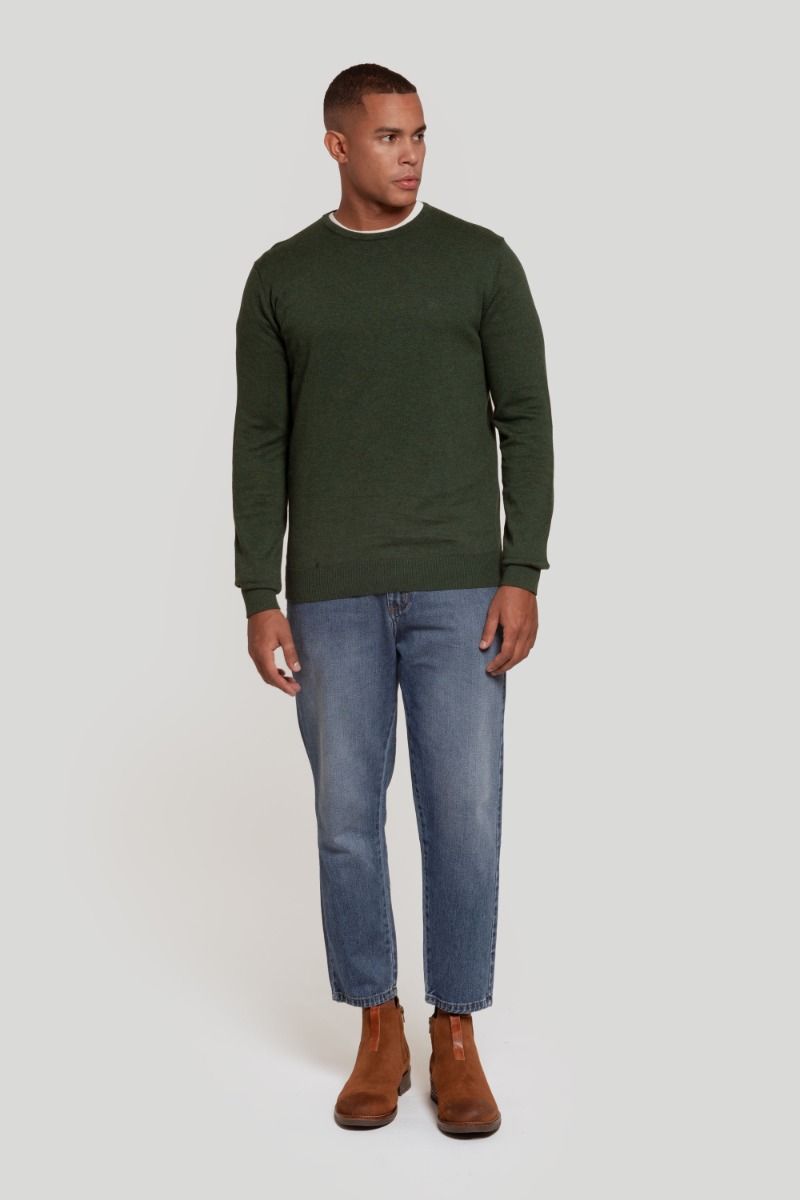 GREEN ROUND NECK SWEATER