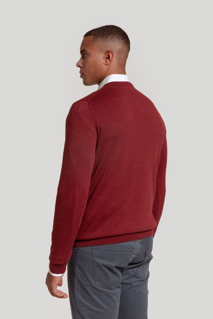 BURGUNDY ROUND NECK SWEATER