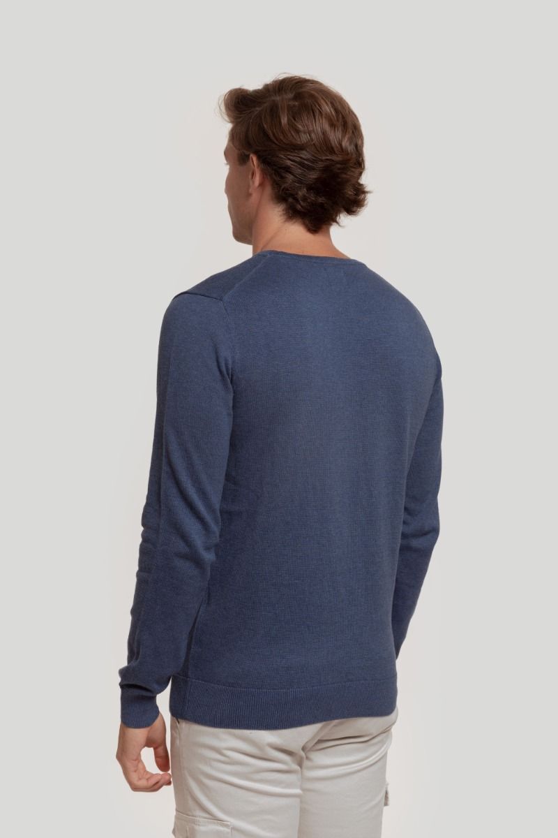 INDIGO CREW NECK SWEATER