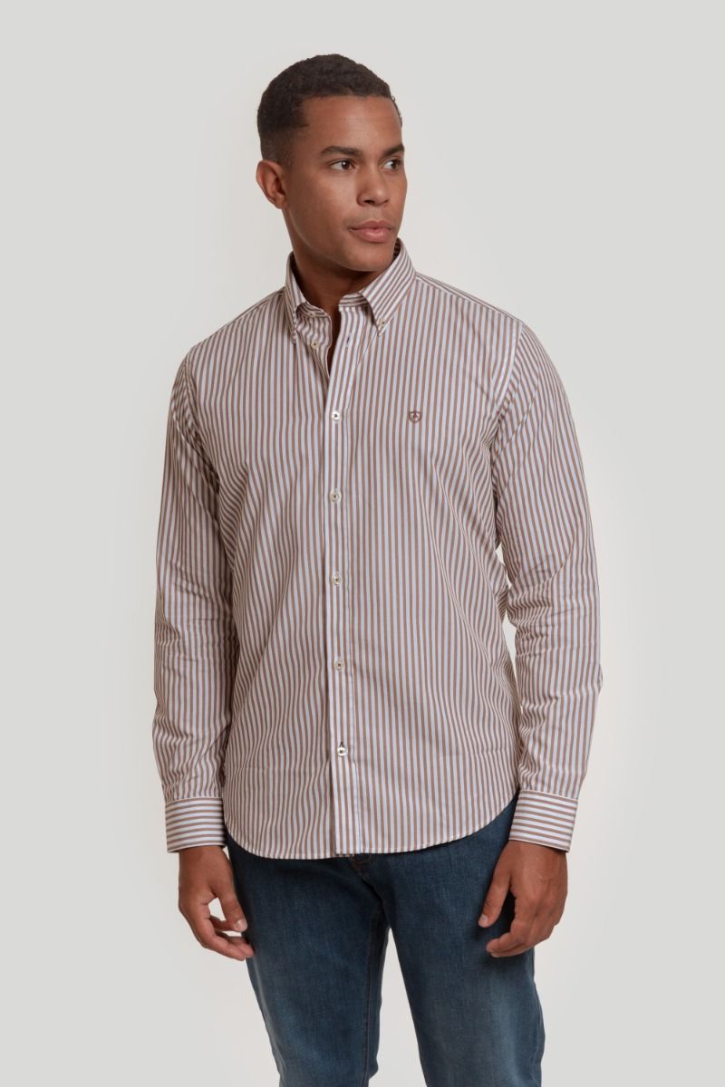 CAMISA RAYA MARRON