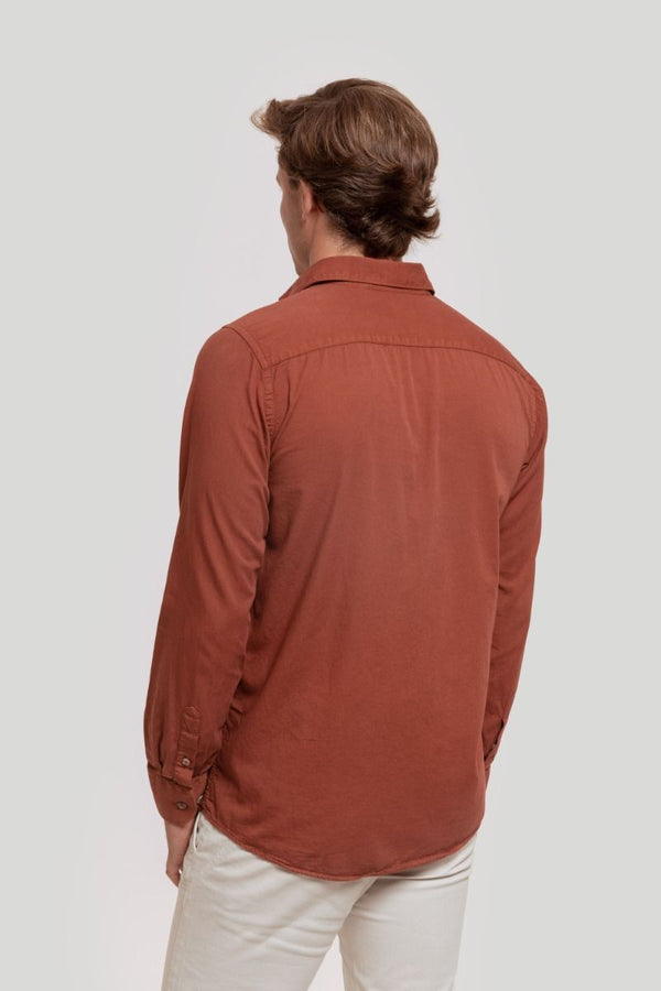 Camisa Estructura Lavada Teja