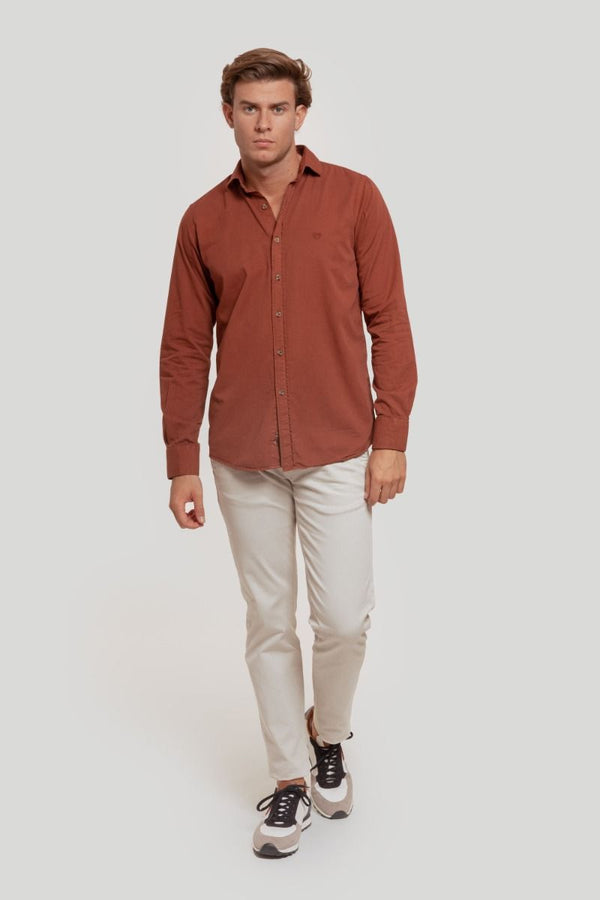 Camisa Estructura Lavada Teja