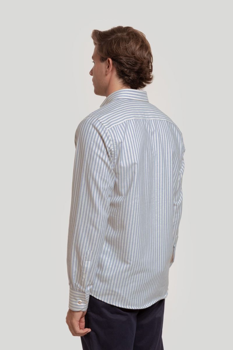 LIGHT BLUE OXFORD STRIPED SHIRT