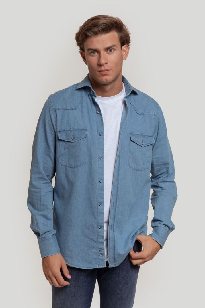 DENIM SHIRT WITH POCKETS