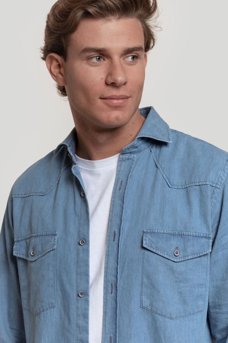 DENIM SHIRT WITH POCKETS