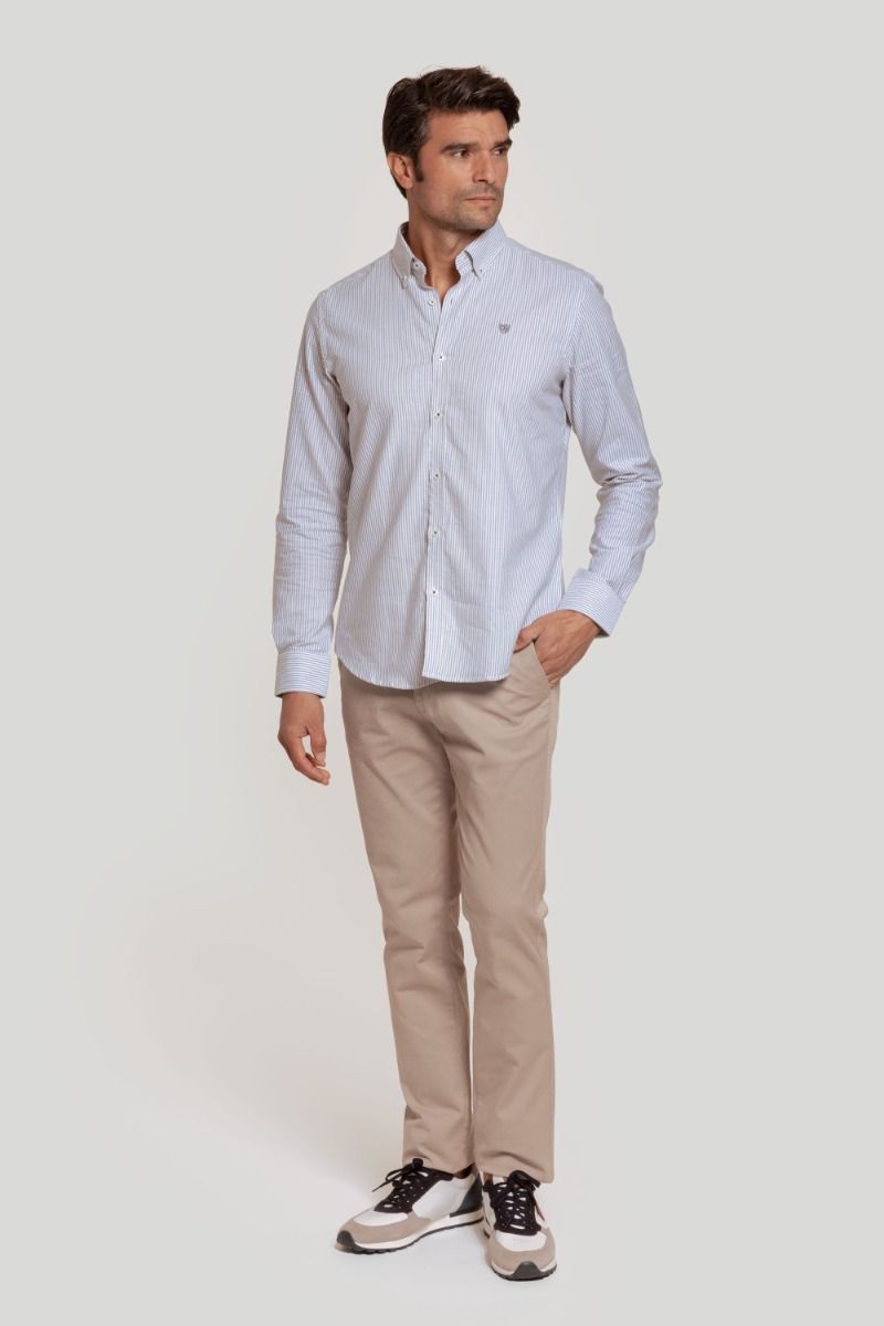 CAMISA RAYA FINA GRIS