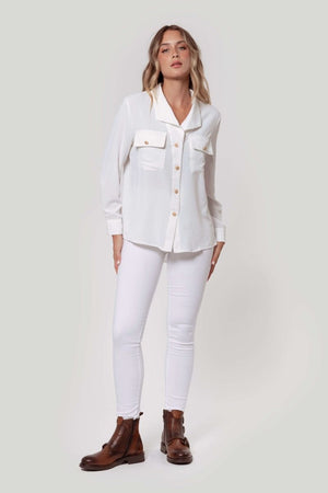 Pantalón Tiro Alto Blanco