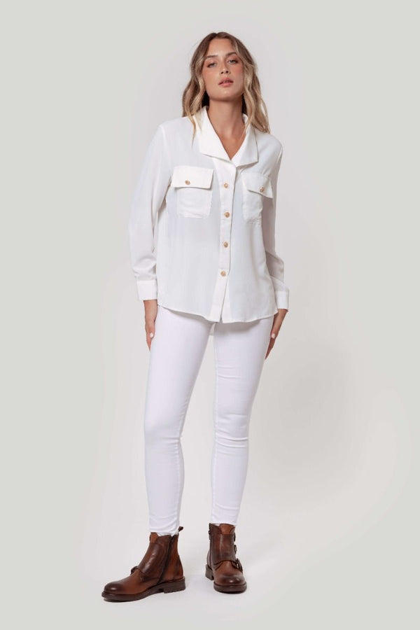 Pantalón Tiro Alto Blanco