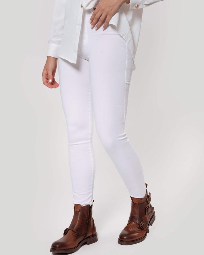 Pantalón Tiro Alto Blanco - Raíces