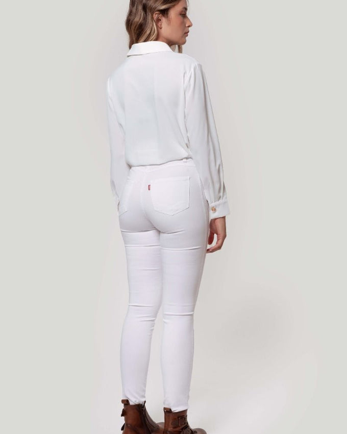 Pantalón Tiro Alto Blanco - Raíces