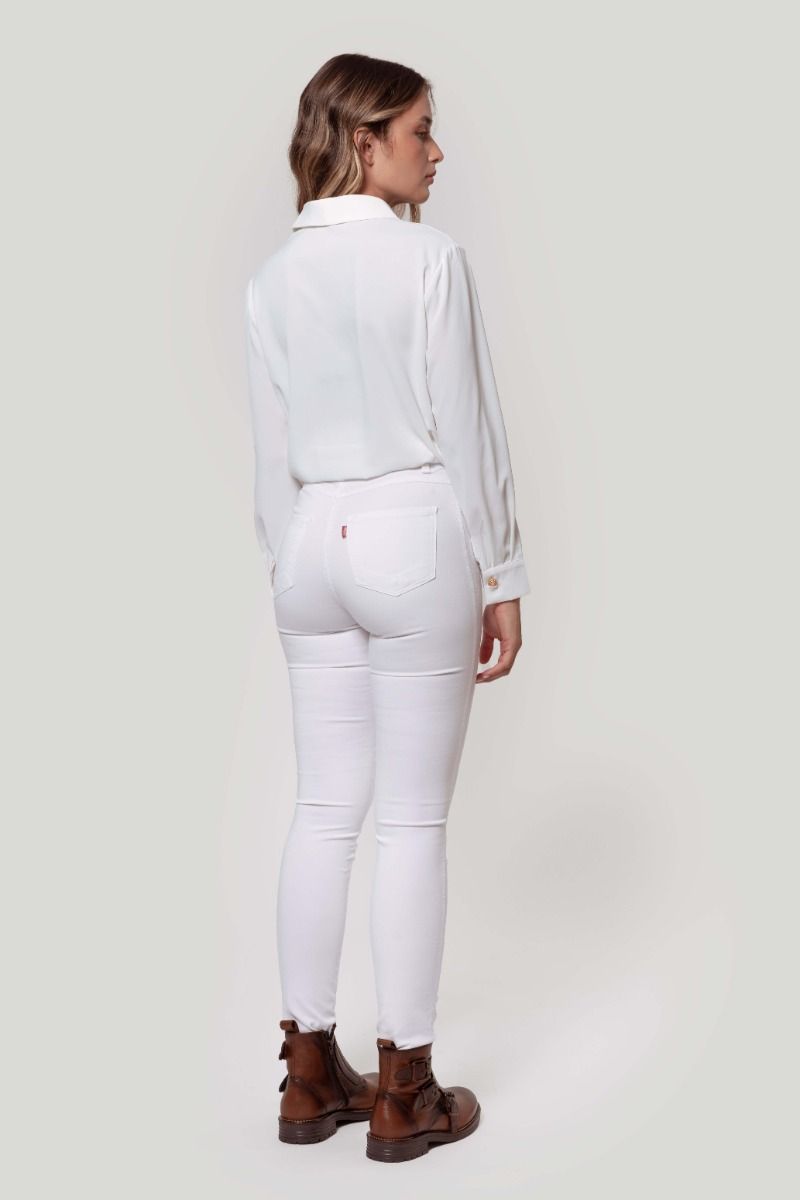 WHITE SKINNY HIGH WAIST PANTS