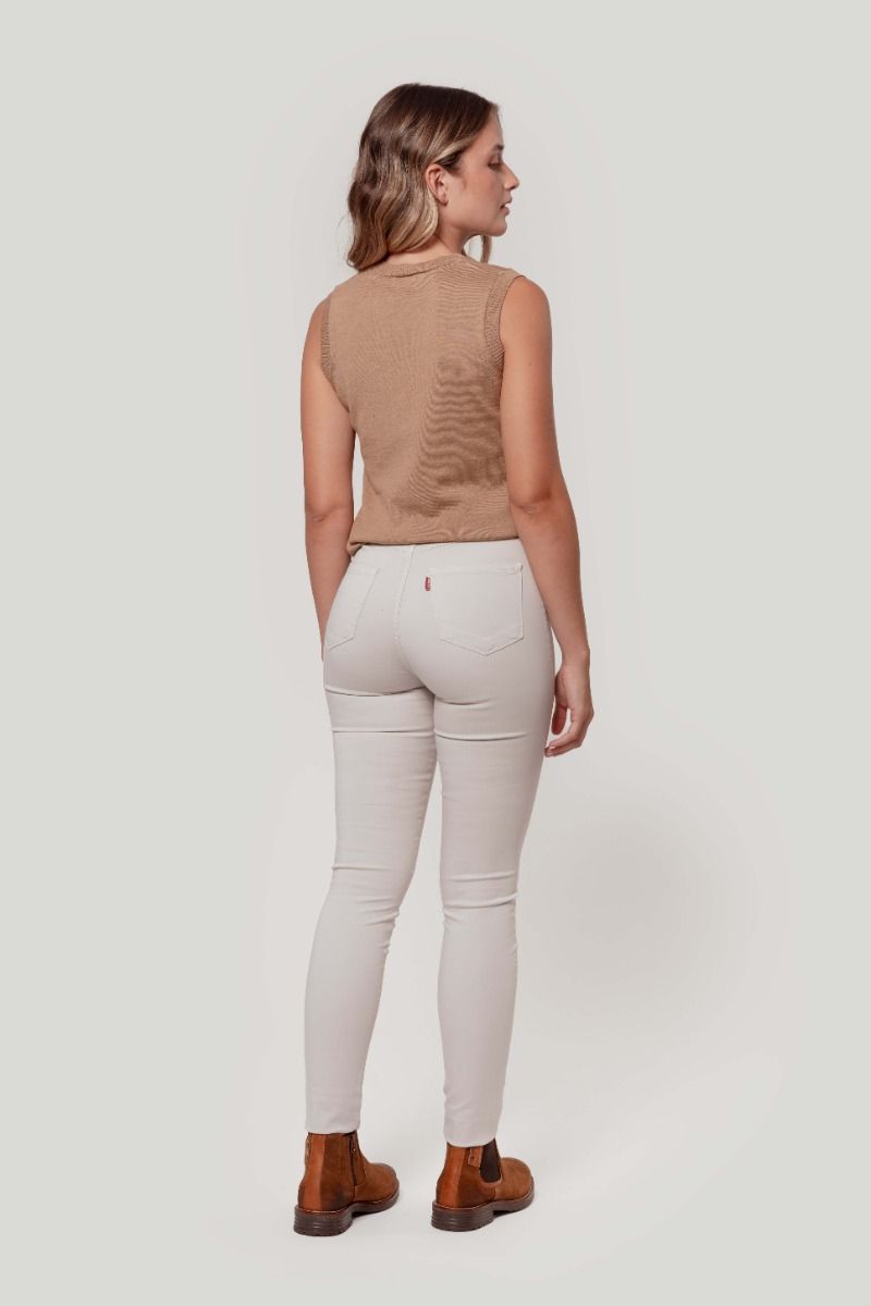 BEIG SKINNY HIGH WAIST PANTS