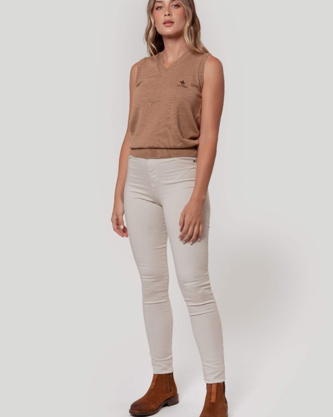 Pantalon Tiro Alto Beig - Raíces