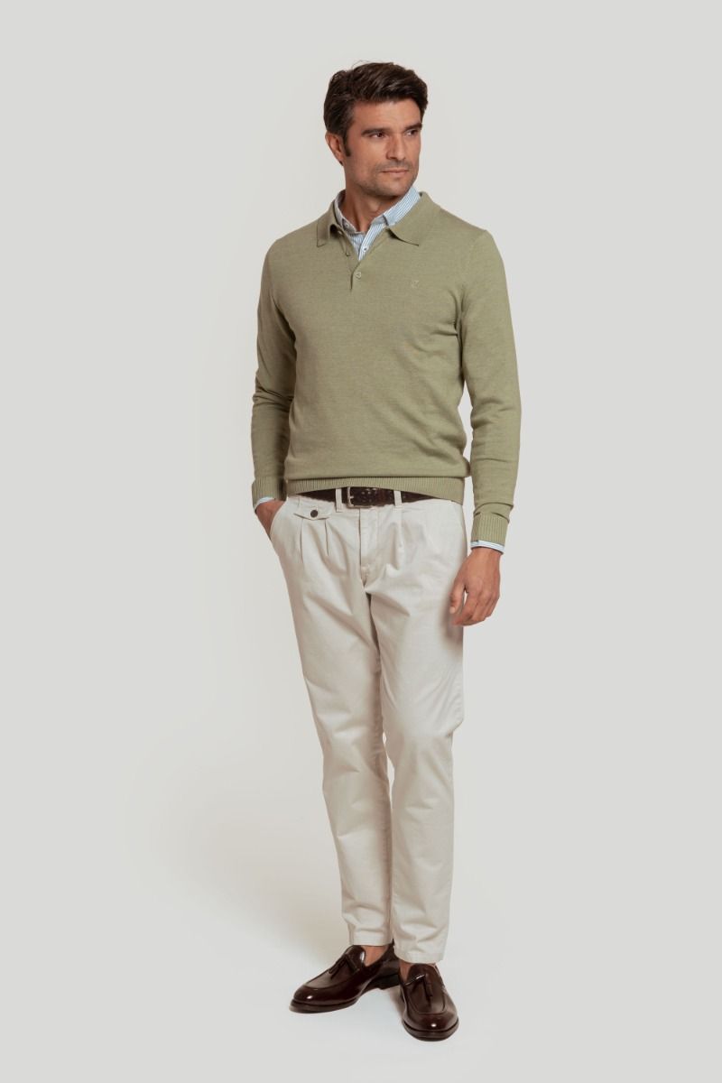 GREEN POLO NECK JERSEY