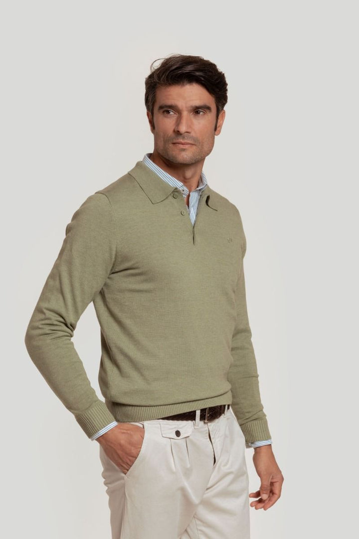 GREEN POLO NECK JERSEY