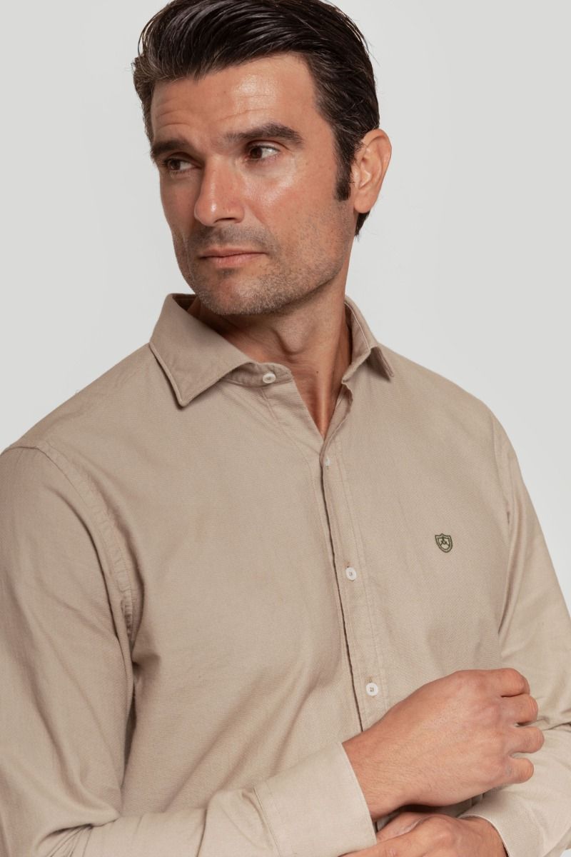 BEIGE MINI STRUCTURE SHIRT