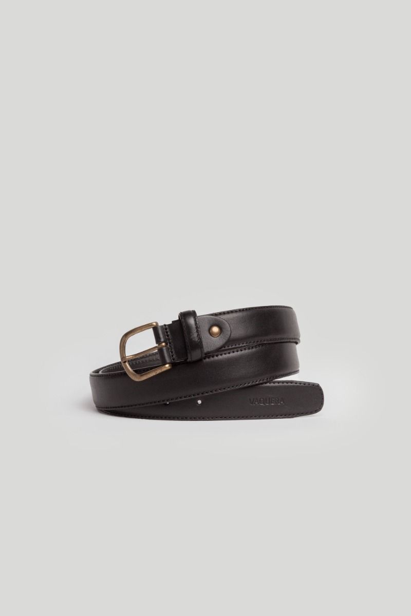 BLACK NARROW LEATHER BELT