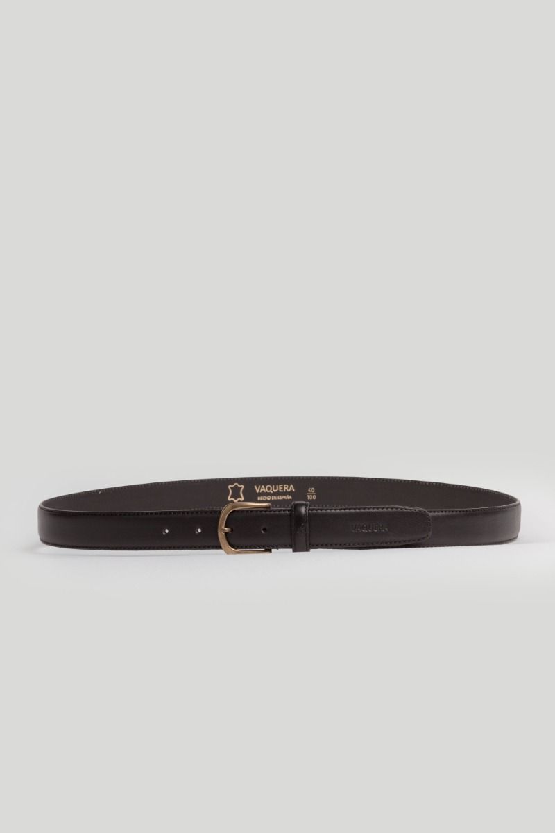 BLACK NARROW LEATHER BELT