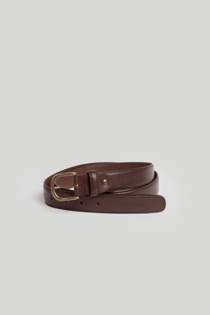 NARROW BROWN LEATHER BELT