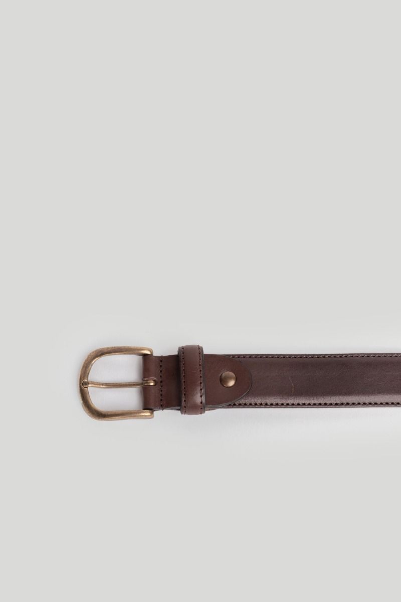 NARROW BROWN LEATHER BELT