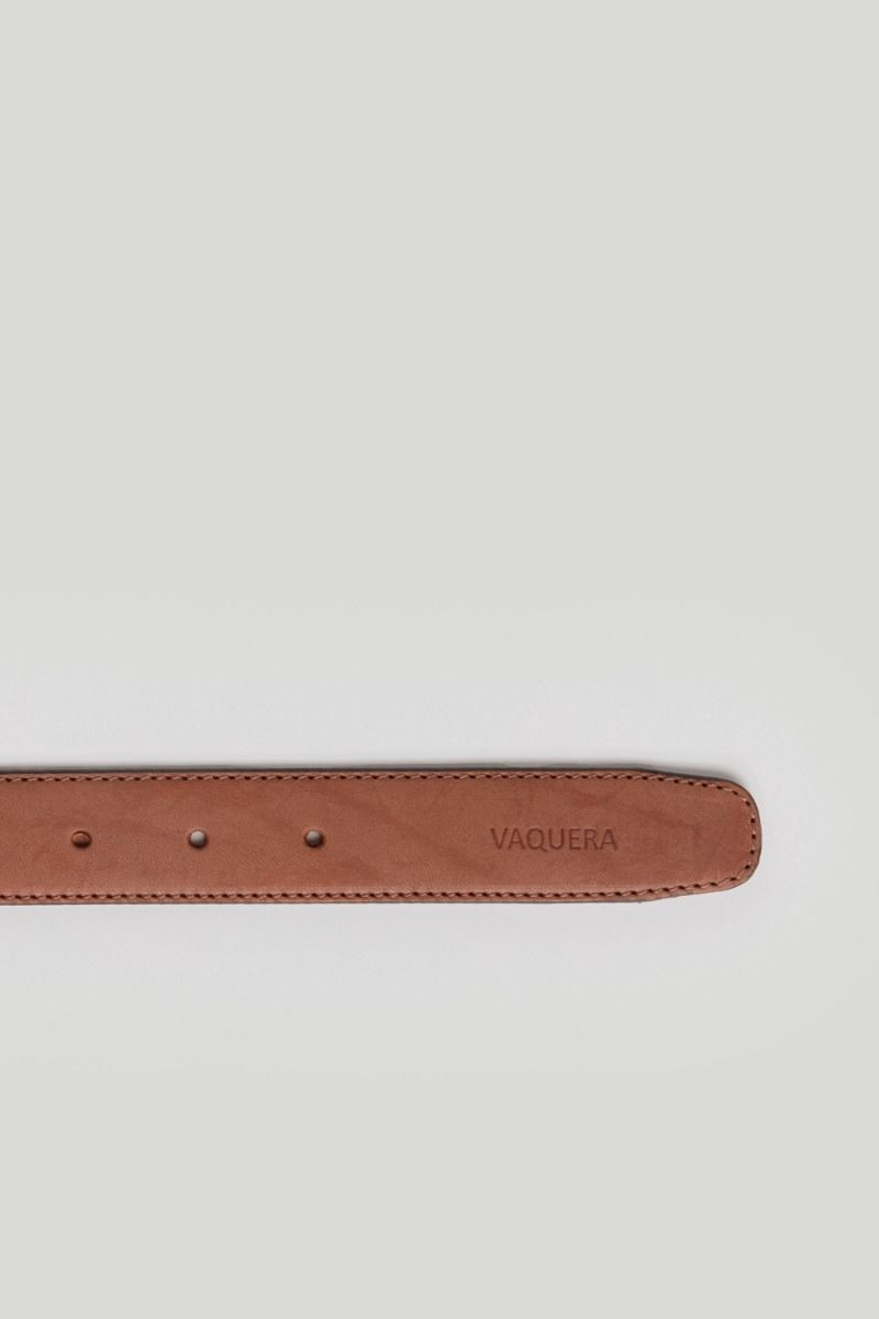 NARROW CAMEL LEATHER BELT