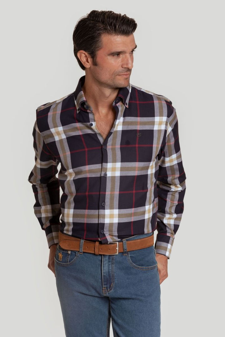 NAVY CHECK SHIRT