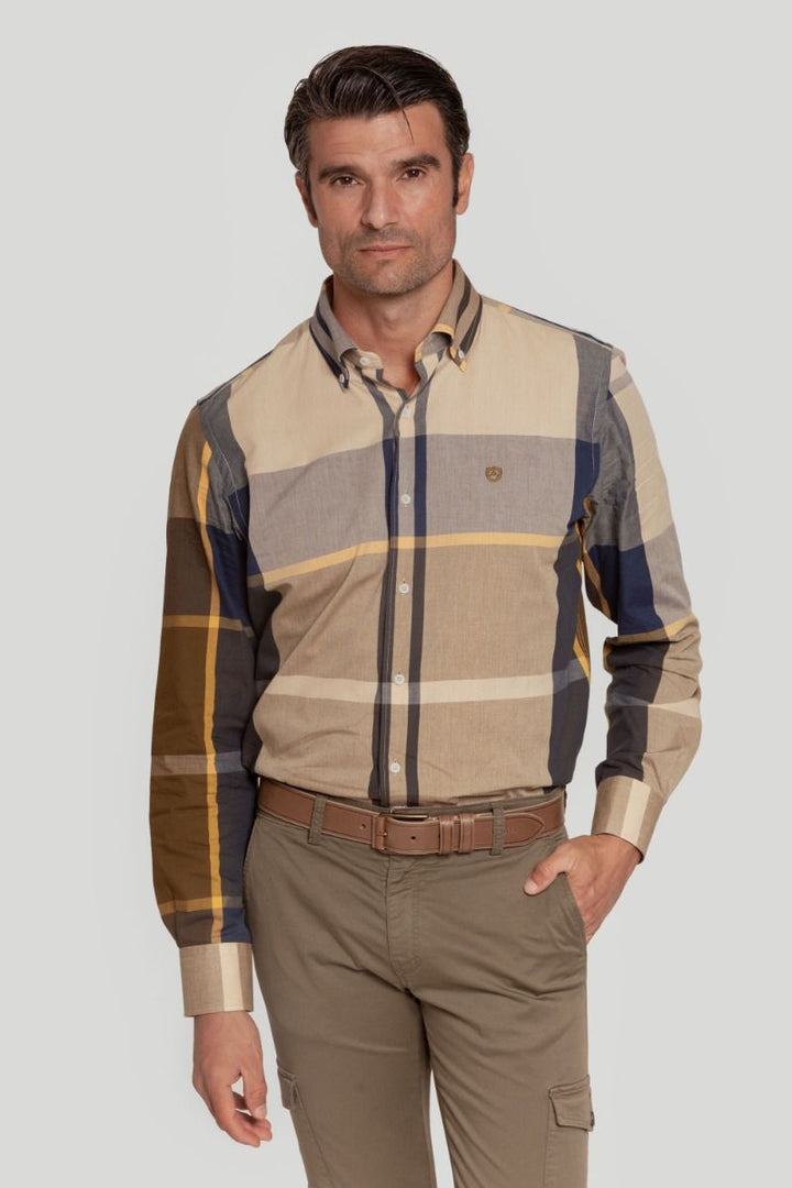 CAMISA CUADRO TONOS CAMEL