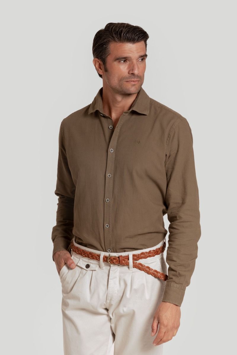 KHAKI STRUCTURED SHIRT