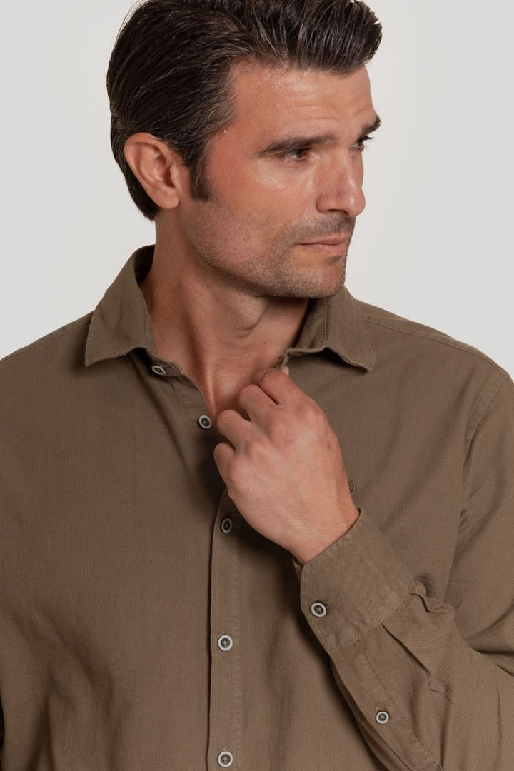 KHAKI STRUCTURED SHIRT