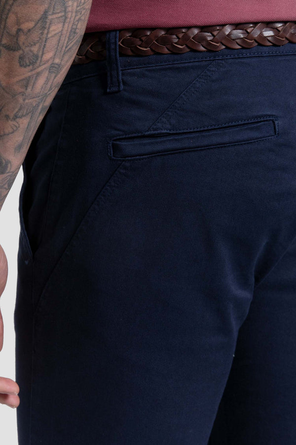 NAVY BLUE SKINNY CHINO PANTS