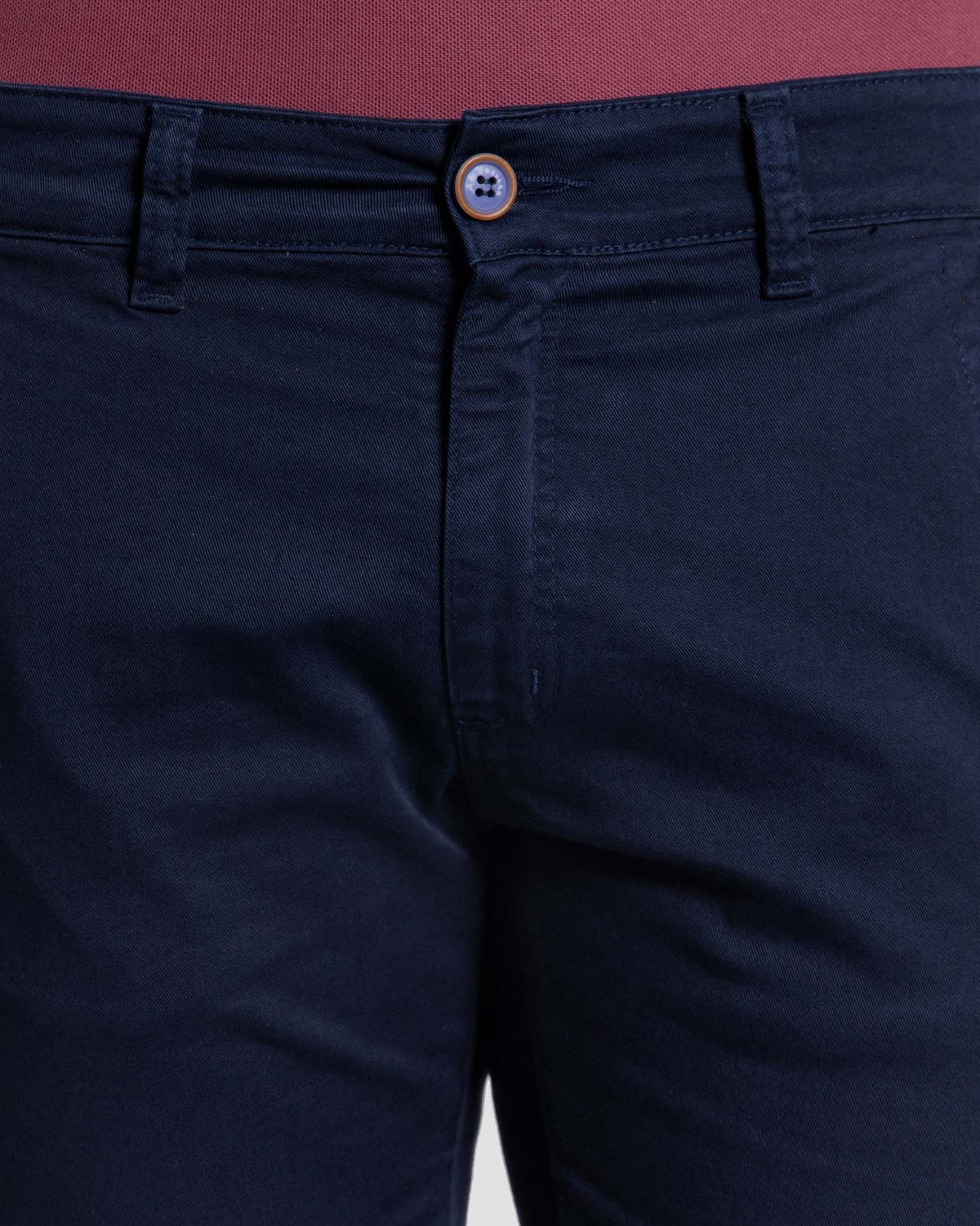 Calças Chino Debruadas Azul-Marinho