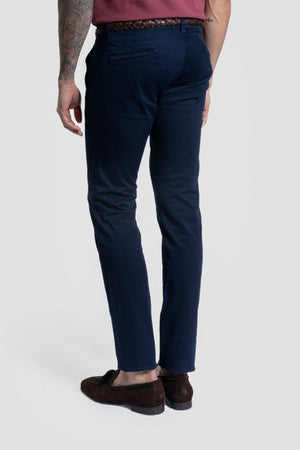 NAVY BLUE SKINNY CHINO PANTS