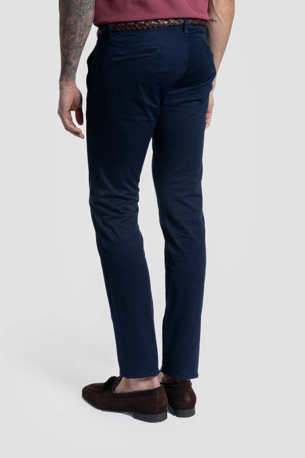 NAVY BLUE SKINNY CHINO PANTS