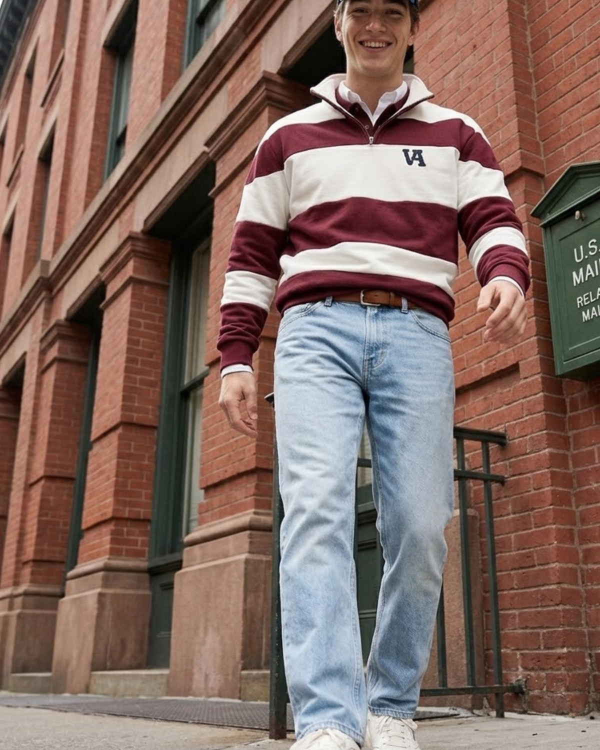 Sudadera de Rayas Burdeos
