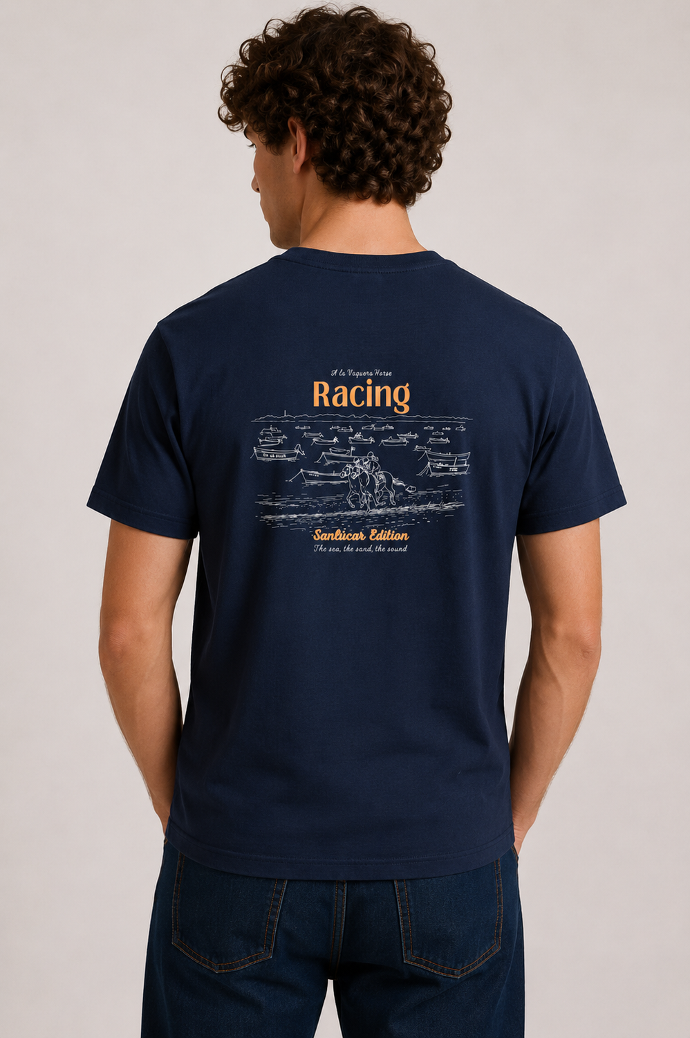 Camiseta Horse Raicing MARINO