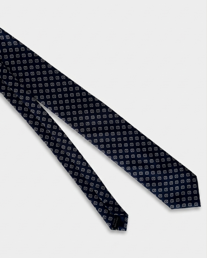 Corbata estampada marino