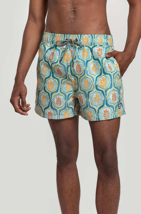 Bañador Estampado Verde Agua