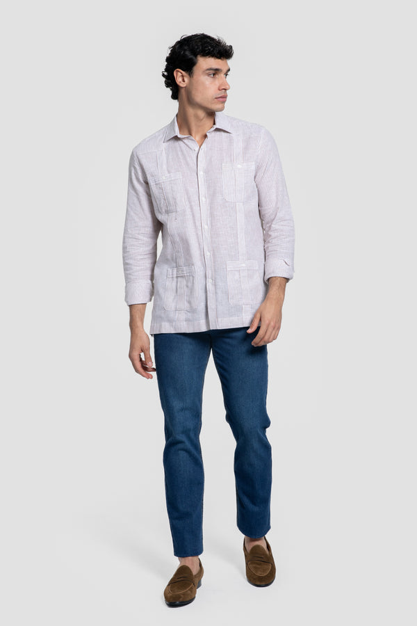 Guayabera Rayas Camel