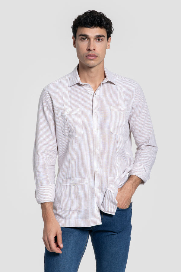 Guayabera Rayas Camel