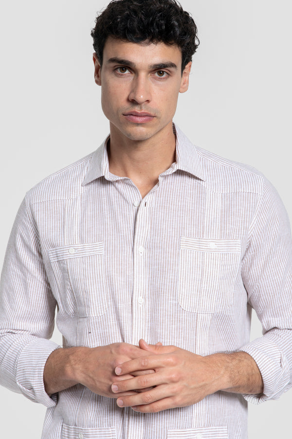 Guayabera Rayas Camel