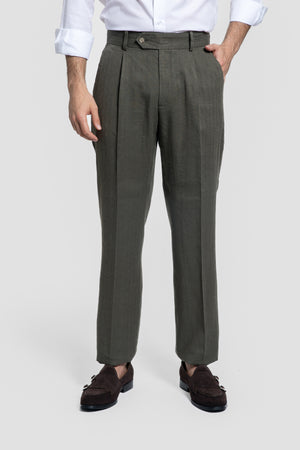 Pantalón Pinzas Bota Ancha Kaki