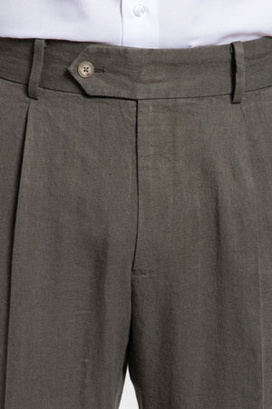 Pantalón Pinzas Bota Ancha Kaki