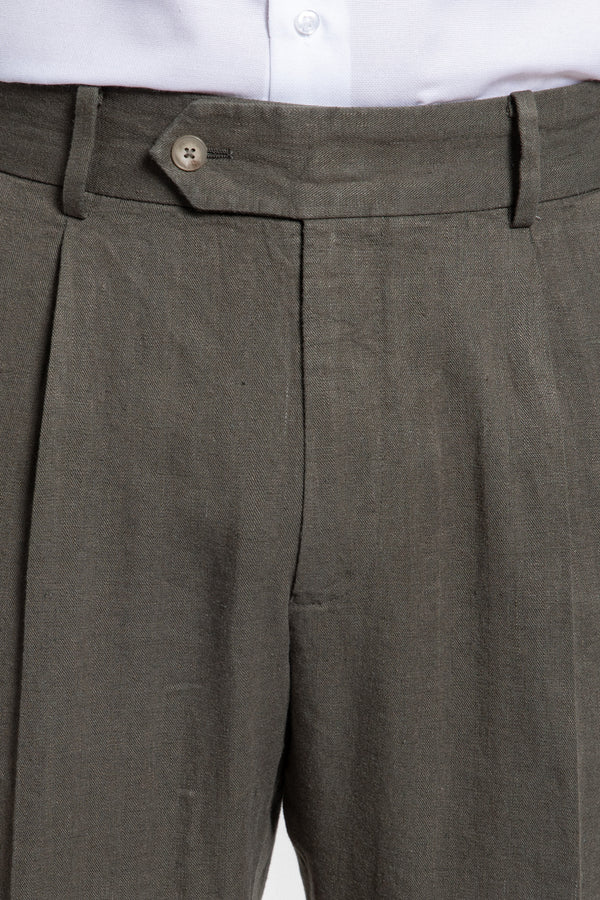 Pantalón Pinzas Bota Ancha Kaki