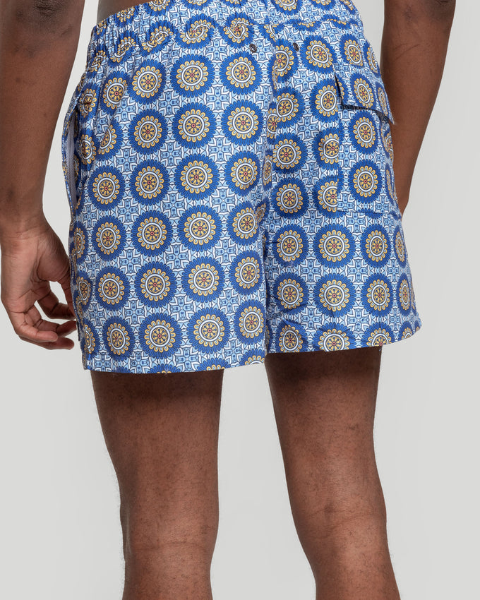 Fato de banho azul estampado