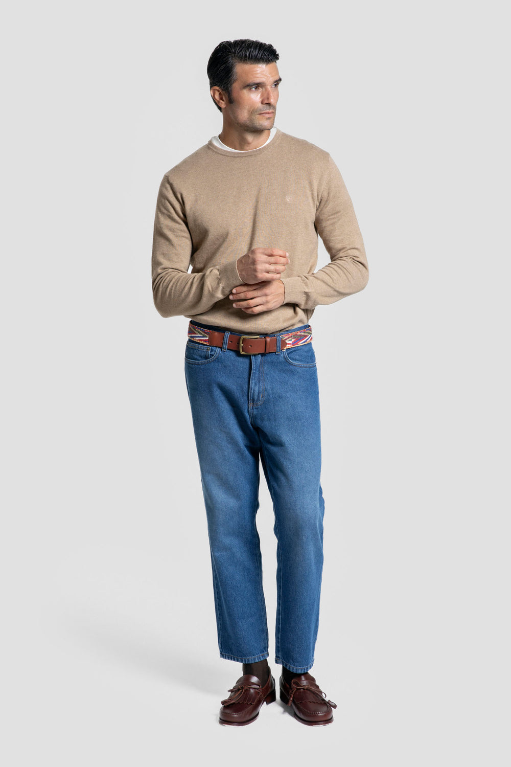 Jersey Cuello Caja Camel - Raíces