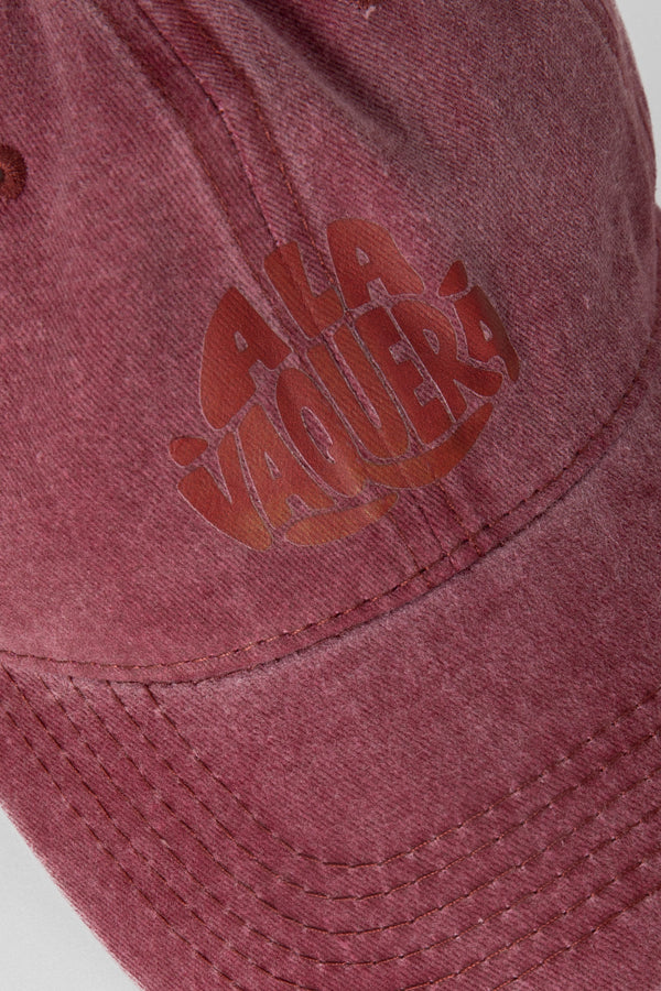 Gorra Lavada Letrero Burdeos